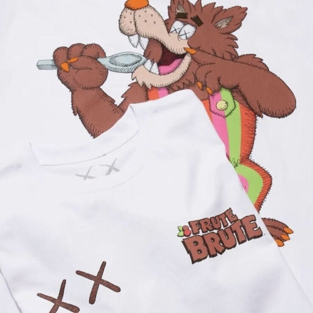 Kaws x Monsters Frute Brute t-shirt Size Large White 100% Authentic Rare